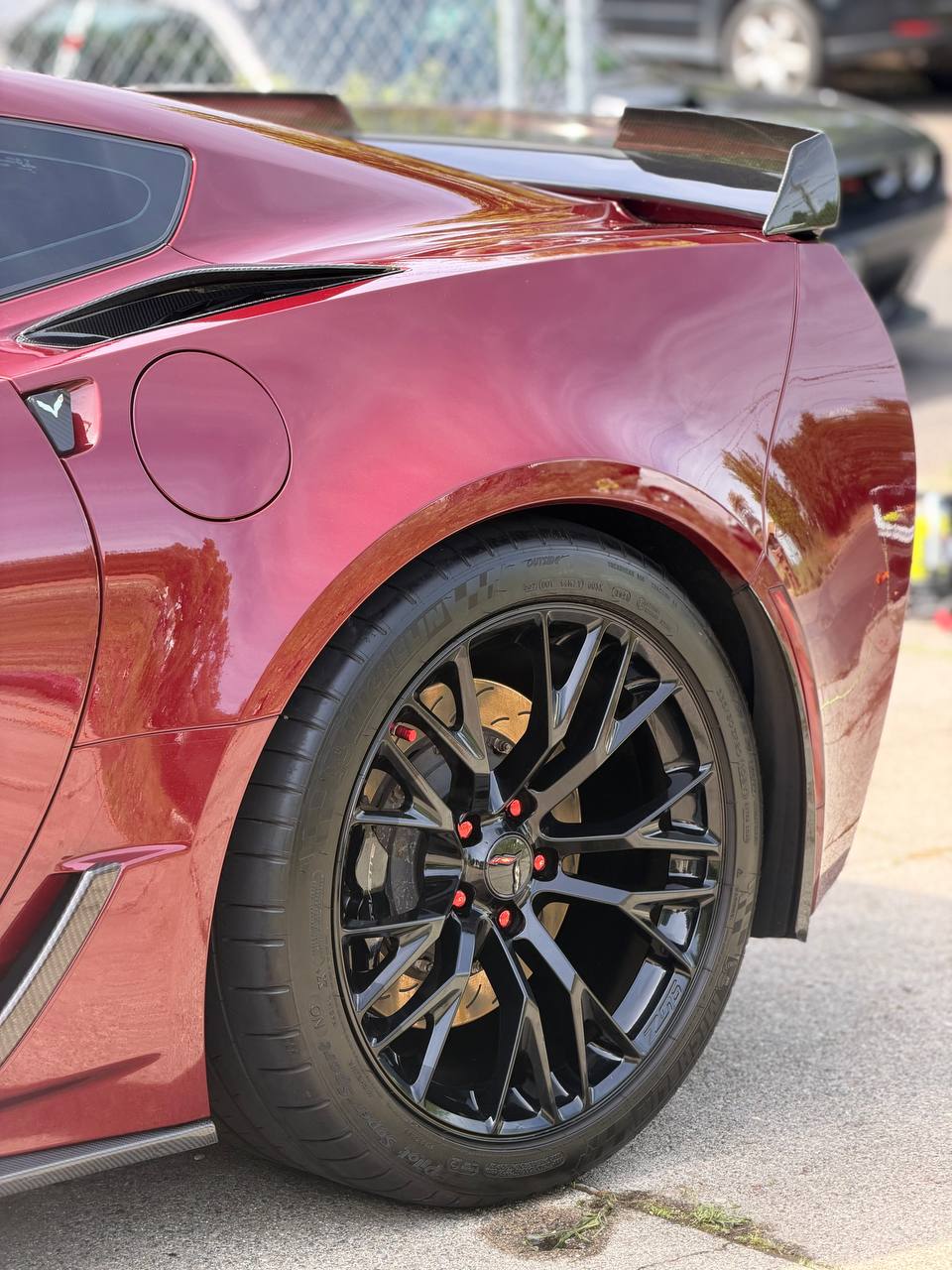 Corvette Z06 wheel and quarter panel close-up detail