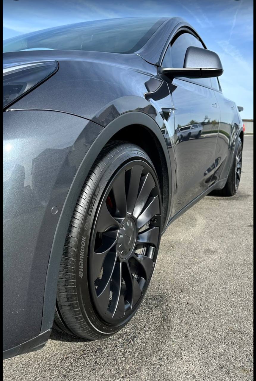 Dark gray Tesla Model Y detailed in Spokane