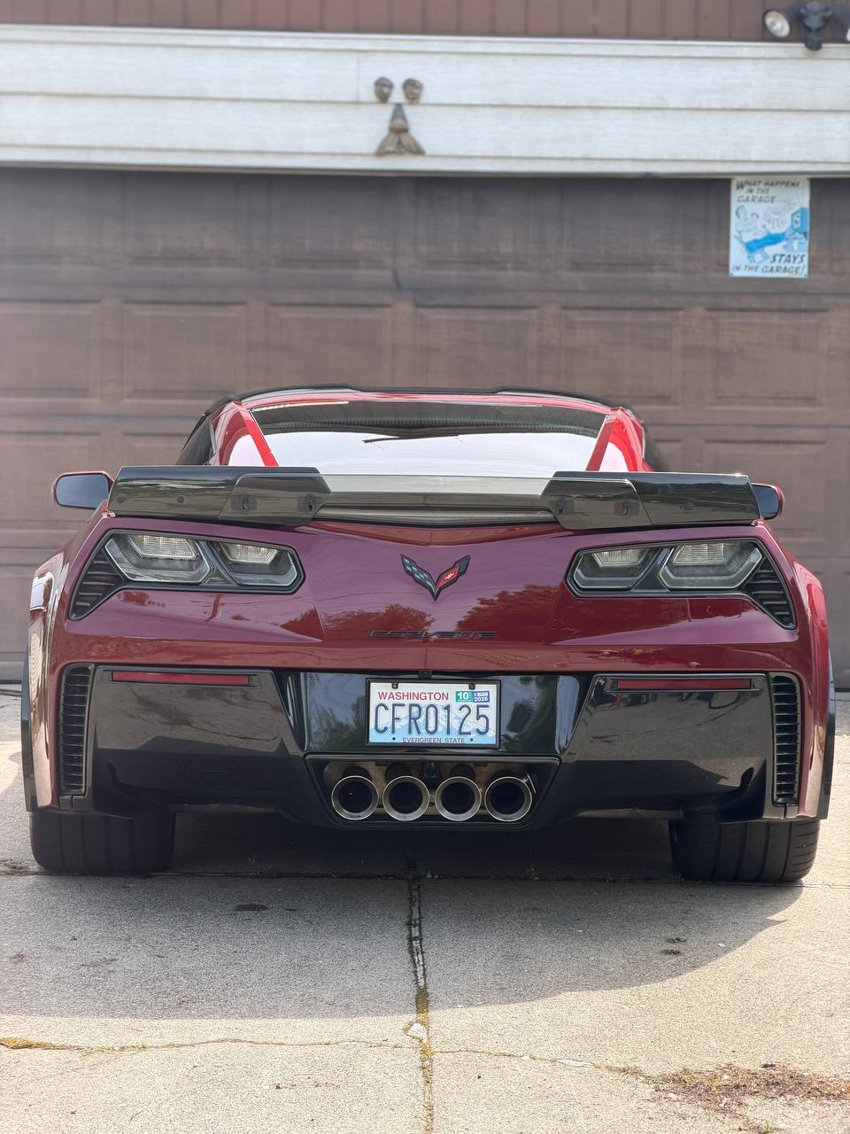 Red Corvette Z06 rear detail in Spokane